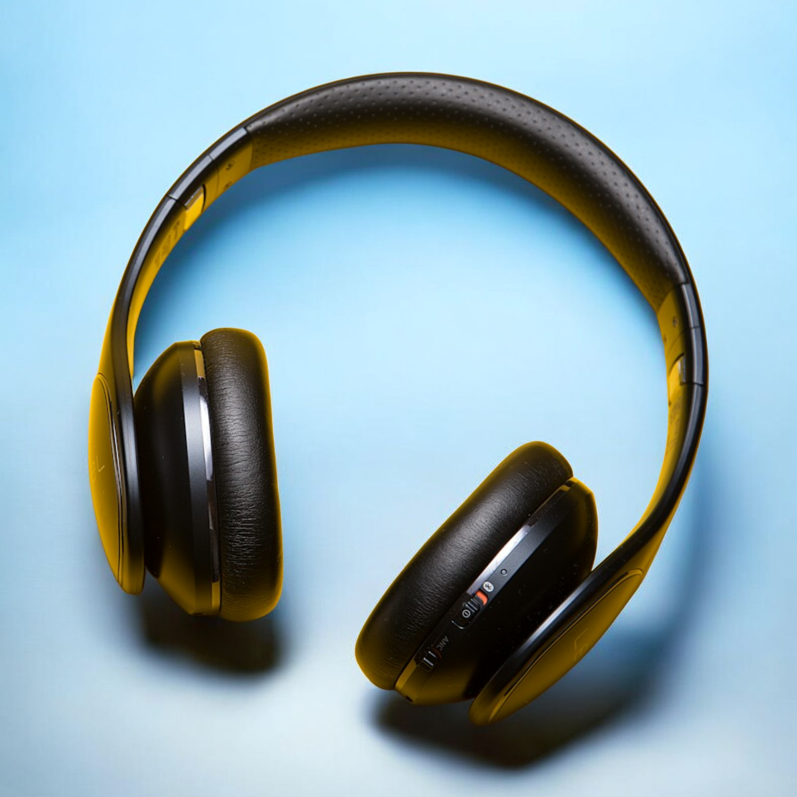 The same headphones in the studio background, made with Photo Pack